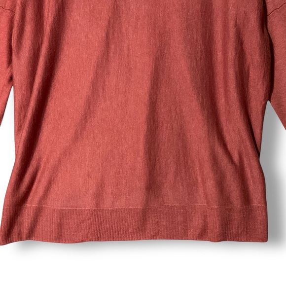 Eileen Fisher Alpaca Wool Blend Knit Top S Petite Lightweight Terracotta Red - Picture 8 of 11